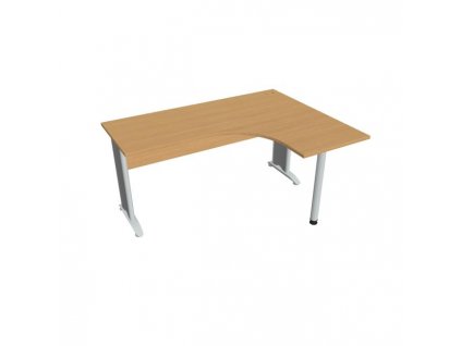 Pracovný stôl Cross, ergo, ľavý, 160x75,5x120 cm, buk/kov