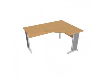 Pracovný stôl Cross, ergo, ľavý, 160x75,5x120 cm, buk/kov