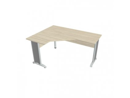 Pracovný stôl Cross, ergo, pravý, 160x75,5x120 cm, agát/kov