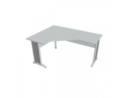 Pracovný stôl Cross, ergo, pravý, 160x75,5x120 cm, sivá/kov