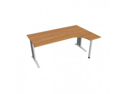 Pracovný stôl Cross, ergo, ľavý, 180x75,5x120 cm, jelša/kov