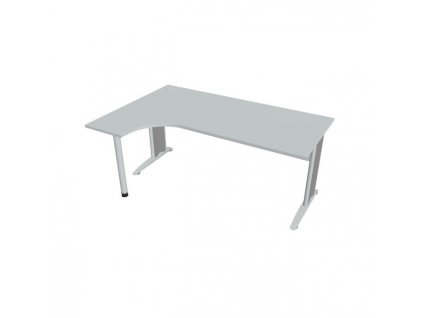Pracovný stôl Cross, ergo, pravý, 180x75,5x120 cm, sivá/kov