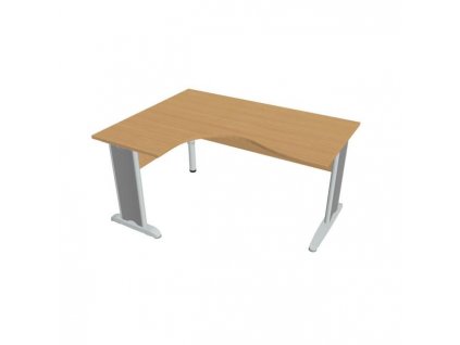 Pracovný stôl Cross, ergo, pravý, 160x75,5x120 cm, buk/kov