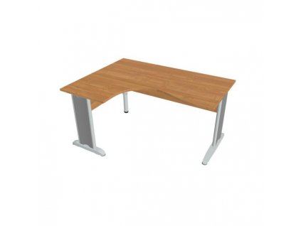 Pracovný stôl Cross, ergo, pravý, 160x75,5x120 cm, jelša/kov