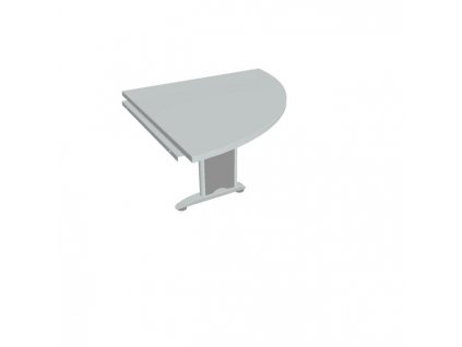 Doplnkový stôl Cross, pravý, 80x75,5x80 cm, sivá/kov