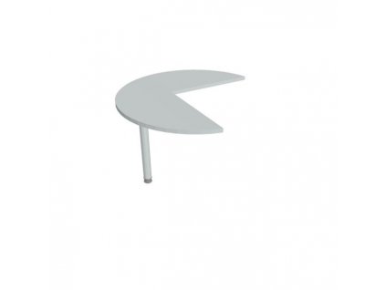 Doplnkový stôl Flex, ľavý, 100,0x75,5x(60x60) cm, sivá/kov