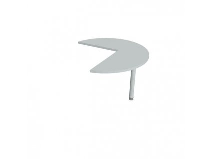 Doplnkový stôl Flex, pravý, 100,0x75,5x(60x60) cm, sivá/kov