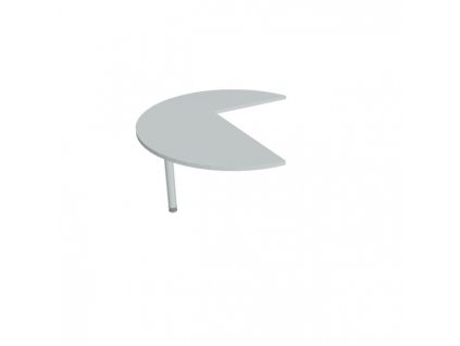 Doplnkový stôl Flex, ľavý, 120x75,5x(80x60) cm, sivá/kov