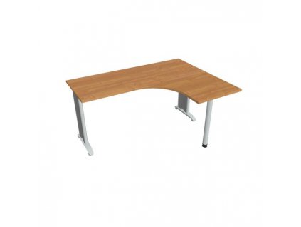 Pracovný stôl Flex, ergo, ľavý, 160x75,5x120 (60x60) cm, jelša/kov