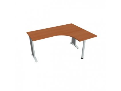 Pracovný stôl Flex, ergo, ľavý, 160x75,5x120 (60x60) cm, čerešňa/kov
