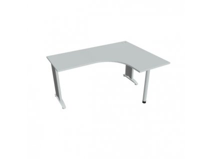 Pracovný stôl Flex, ergo, ľavý, 160x75,5x120 (60x60) cm, sivá/kov