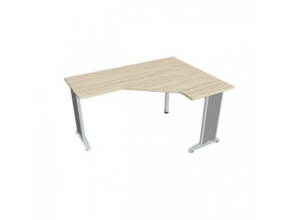 Pracovný stôl Flex, ergo, ľavý, 160x75,5x120 (60x60) cm, agát/kov