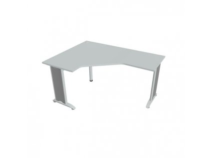 Pracovný stôl Flex, ergo, pravý, 160x75,5x120 (60x60) cm, sivá/kov