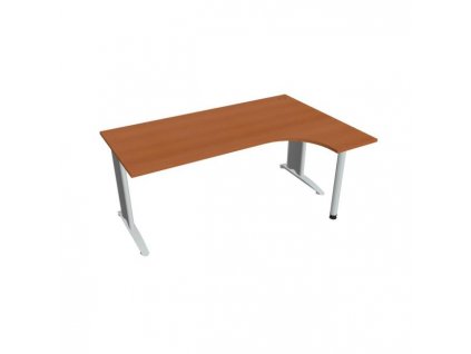 Pracovný stôl Flex, ergo, ľavý, 180x75,5x120 (80x40) cm, jelša/kov