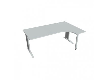 Pracovný stôl Flex, ergo, ľavý, 180x75,5x120 (80x40) cm, sivá/kov