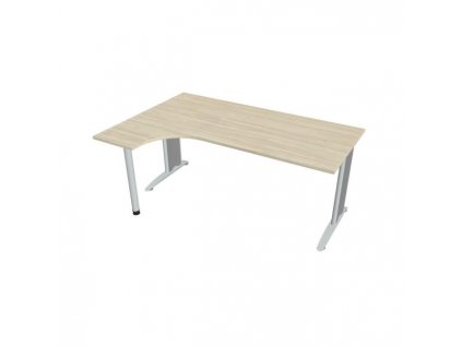 Pracovný stôl Flex, ergo, pravý, 180x75,5x120 (40x80) cm, agát/kov