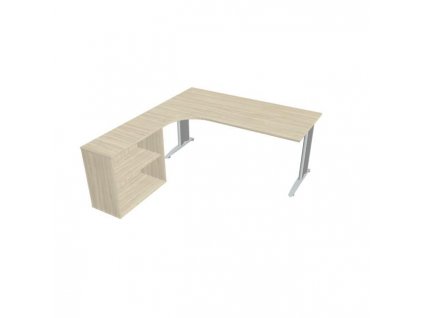 Pracovný stôl Flex, ergo, pravý, 180x75,5x200,0 (40x80) cm, agát/kov