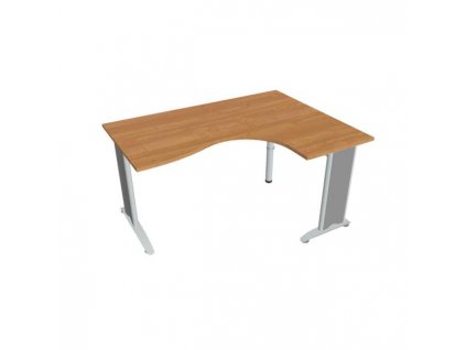 Pracovný stôl Flex, ergo, ľavý, 160x75,5x120 (80x60) cm, jelša/kov