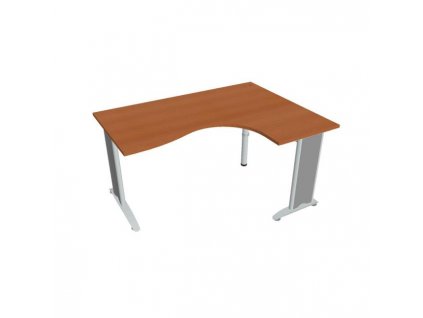 Pracovný stôl Flex, ergo, ľavý, 160x75,5x120 (80x60) cm, čerešňa/kov