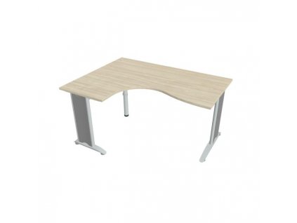 Pracovný stôl Flex, ergo, pravý, 160x75,5x120 (60x80) cm, agát/kov