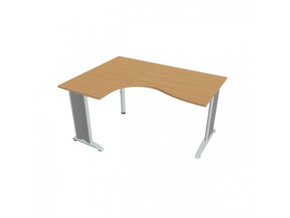 Pracovný stôl Flex, ergo, pravý, 160x75,5x120 (60x80) cm, buk/kov