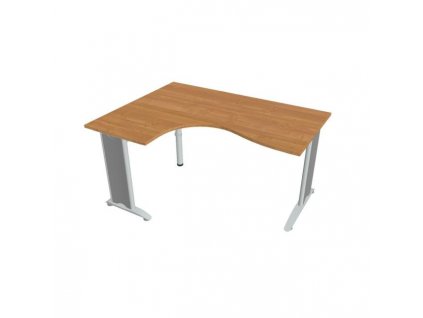 Pracovný stôl Flex, ergo, pravý, 160x75,5x120 (60x80) cm, jelša/kov