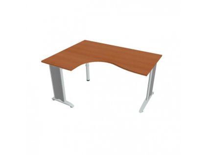 Pracovný stôl Flex, ergo, pravý, 160x75,5x120 (60x80) cm, čerešňa/kov