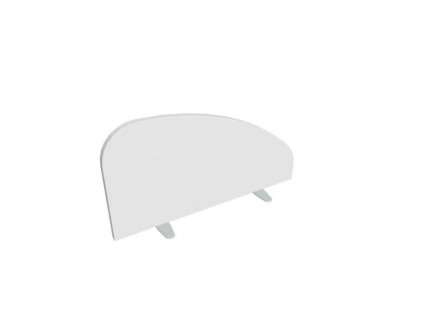Paraván Hobis na plochu stola, oblý, 80 cm, biela