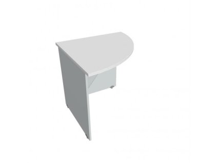 Doplnkový stôl Gate, pravý, 80x75,5x80 cm, biela/sivá