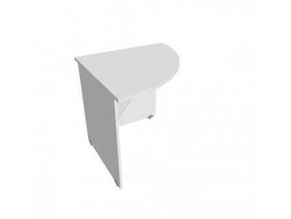Doplnkový stôl Gate, pravý, 80x75,5x80 cm, biela/biela