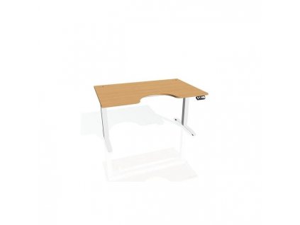 Pracovný stôl Motion Ergo, PO, 2S, 120x70,5-120,5x90 cm, buk/biela