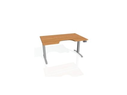 Pracovný stôl Motion Ergo, PO, 2S, 120x70,5-120,5x90 cm, jelša/sivá