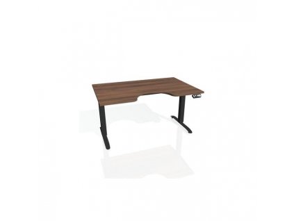 Pracovný stôl Motion Ergo, PO, 2S, 120x70,5-120,5x90 cm, orech/čierna