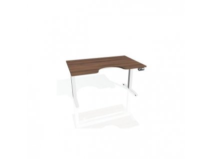 Pracovný stôl Motion Ergo, PO, 2S, 140x70,5-120,5x90 cm, orech/biela