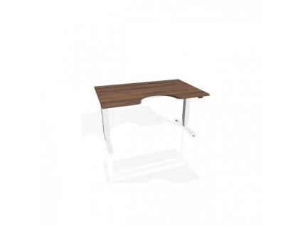 Pracovný stôl Motion Ergo, ZO, 3S, 140x61-128,x90 cm, orech/biela