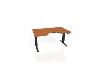 Pracovný stôl Motion Ergo, PO, 3S, 140x61-128x90 cm, čerešňa/čierna