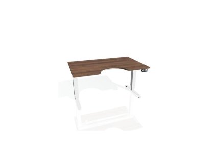 Pracovný stôl Motion Ergo, PO, 3S, 140x61-128x90 cm, orech/biela