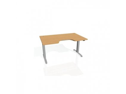 Pracovný stôl Motion Ergo, ZO, 2S, 160x70,5-120,5x90 cm, buk/sivá
