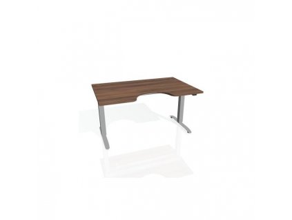 Pracovný stôl Motion Ergo, ZO, 2S, 160x70,5-120,5x90 cm, orech/sivá