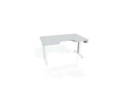 Pracovný stôl Motion Ergo, PO, 2S, 160x70,5-120,5x90 cm, sivá/biela