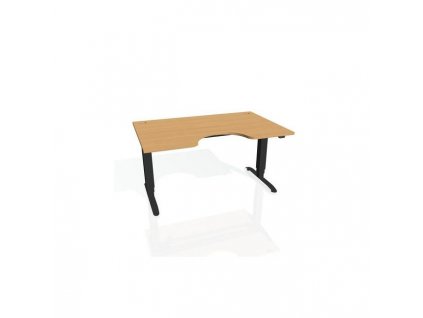 Pracovný stôl Motion Ergo, ZO, 3S, 160x61-128x90 cm, buk/čierna