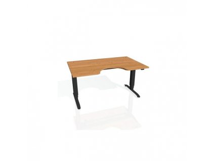 Pracovný stôl Motion Ergo, ZO, 3S, 160x61-128x90 cm, jelša/čierna