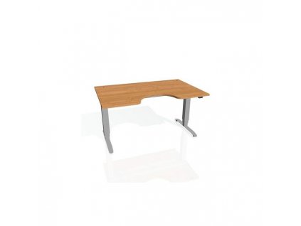 Pracovný stôl Motion Ergo, ZO, 3S, 160x61-128x90 cm, jelša/sivá