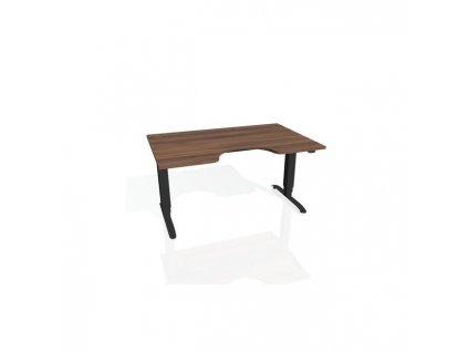Pracovný stôl Motion Ergo, ZO, 3S, 160x61-128x90 cm, orech/čierna
