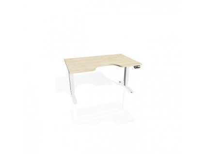 Pracovný stôl Motion Ergo, PO, 3S, 160x61-128x90 cm, agát/biela