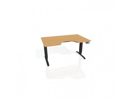 Pracovný stôl Motion Ergo, PO, 3S, 160x61-128x90 cm, buk/čierna