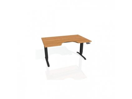 Pracovný stôl Motion Ergo, PO, 3S, 160x61-128x90 cm, jelša/čierna