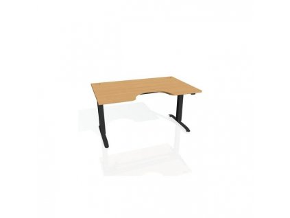 Pracovný stôl Motion Ergo, ZO, 2S, 180x70,5-120,5x90 cm, buk/čierna