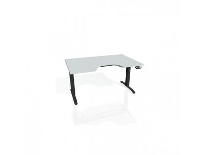 Pracovný stôl Motion Ergo, PO, 2S, 180x70,5-120,5x90 cm, sivá/čierna