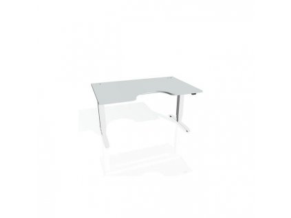 Pracovný stôl Motion Ergo, ZO, 3S, 180x61-128x90 cm, sivá/biela